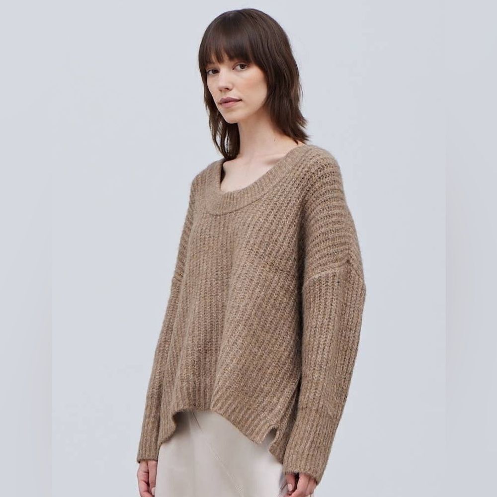 Grade & Gather Twiggy Sweater Chunky Oversized Pullover in Taupe Size Large